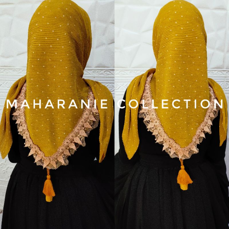 segiempat plisket bordir/ segi empat plisket bordir terbaru/jilbab segiempat plisket motif polka/seg