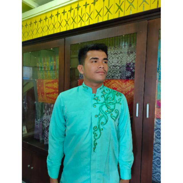 Baju Melayu Muslim Pria Bordir Shopee Indonesia