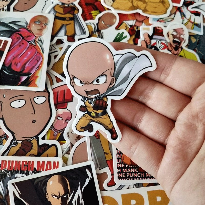 49pcs Japanese Anime ONE PUNCH-MAN Pvc Waterproof Sticker For Luggage Car Laptop Bicycle Motorcycle  Laptop Toys Stickers