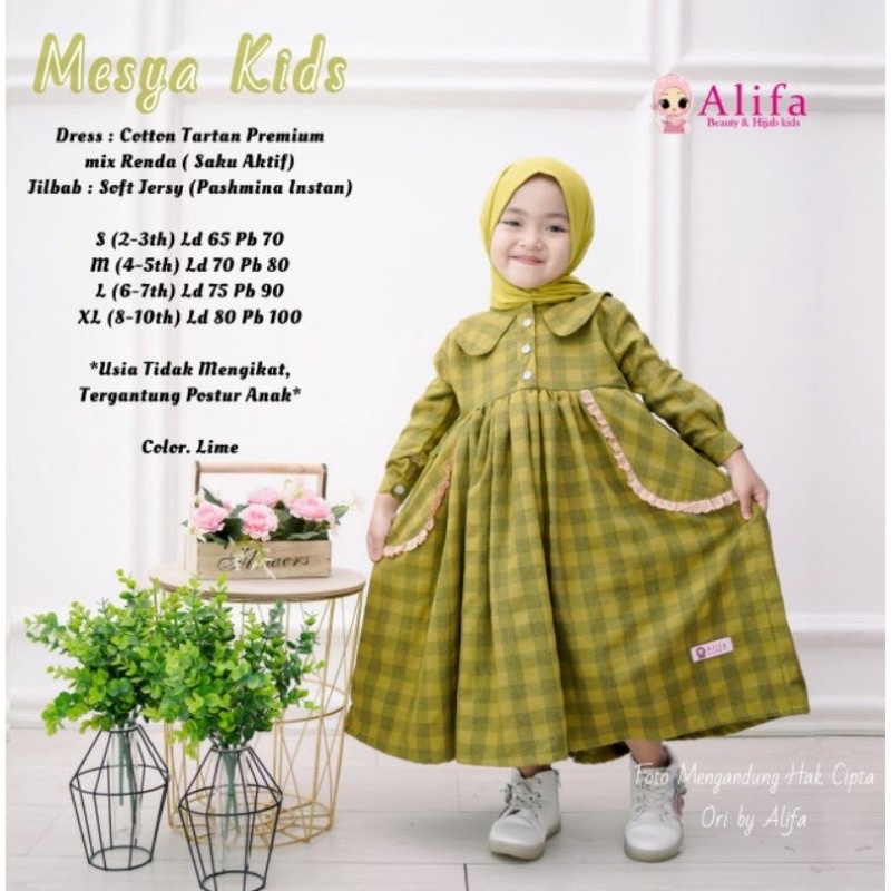 MESYA KIDS GAMIS ANAK SET HIJAB - ALIFA