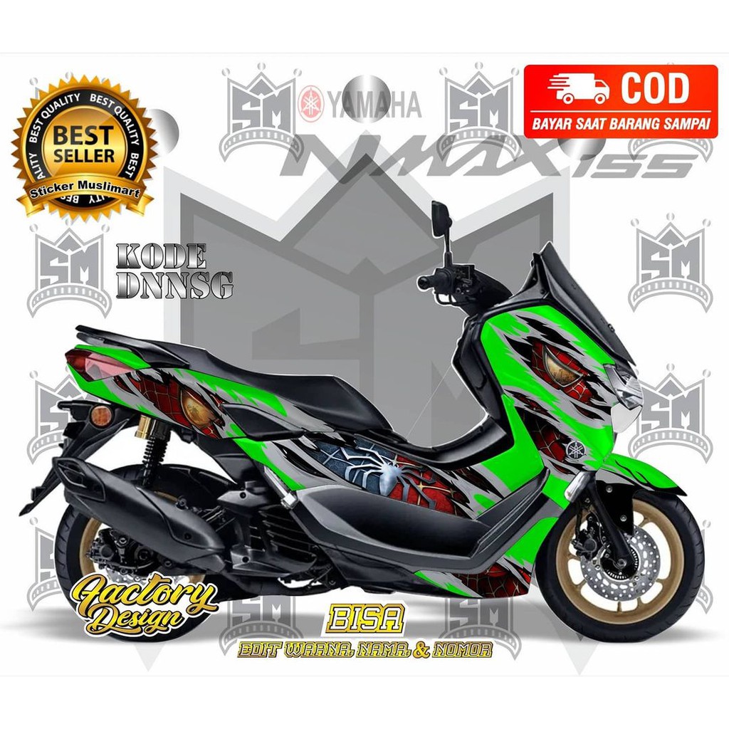 Sticker decal full body Yamaha Nmax Spiderman HIjau