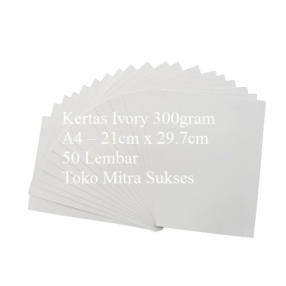 

Kertas Ivory 300gram A4 isi 50 Lembar