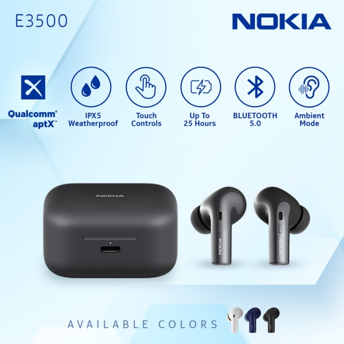 Nokia True Wireless Tws Earphone E3500 - Black