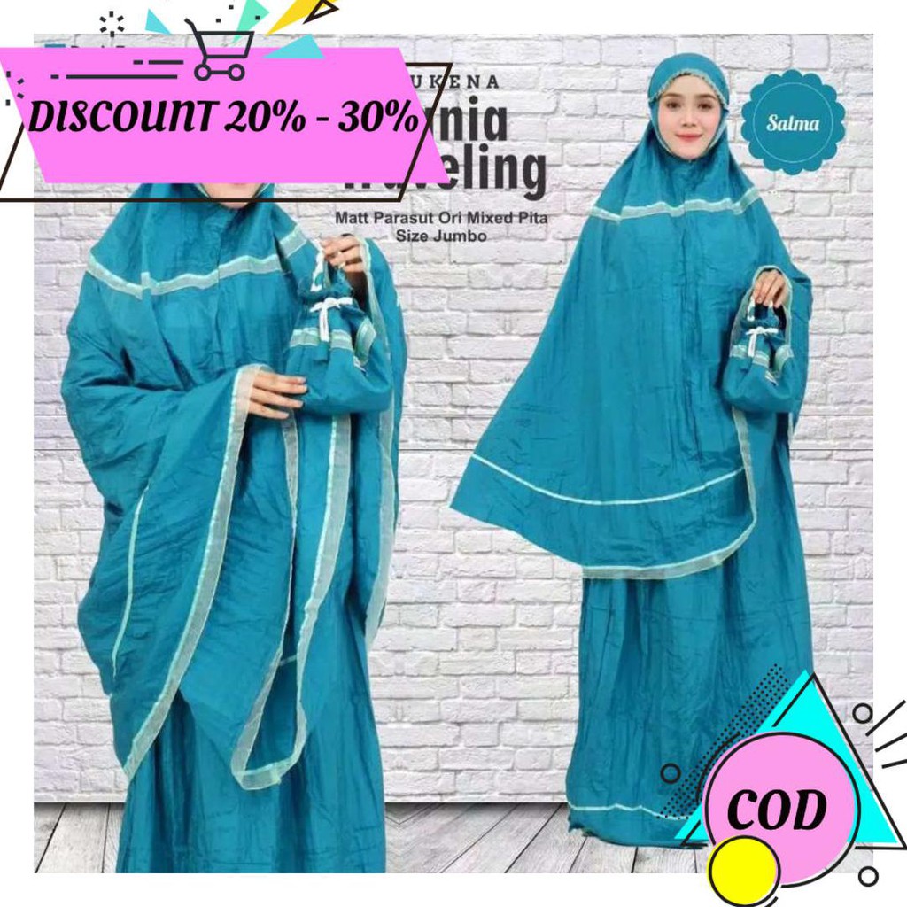 (BAYAR DITEMPAT) MUKENA TRAVELLING JUMBO/ORI LOUFIE/MUKENA PARASUT LOUFIE MURAH/GROSIR MUKENA LOUFIE