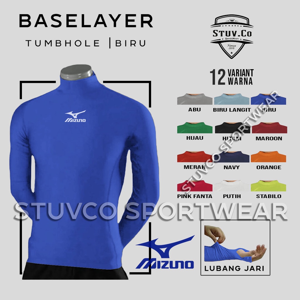 BASELAYER LONGSLEEVE THUMBOLE MANSET TANGAN PANJANG JARI DIVING LARI SEPEDA OLAHRAGA PRIA WANITA