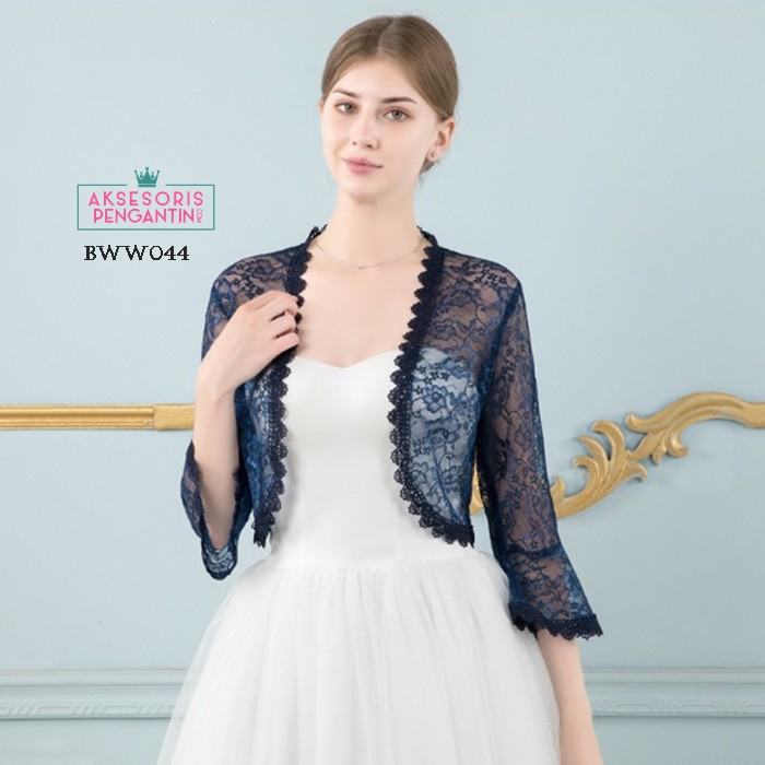 [SIAP KIRIM] AKSESORIS WEDDING PESTA BOLERO BROKAT WANITA KOREA MODERN BWW044