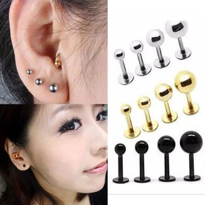 Women Earring Punk Steel Barbel Anting Fashion untuk Wanita