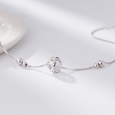 925 perak sterling gelang wanita lucky turn bead gelang fashion perhiasan