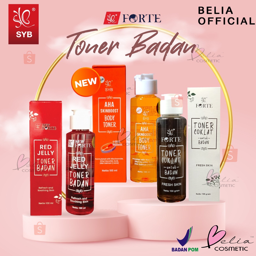 ❤ BELIA ❤ SYB Toner Badan Red Jelly | Toner Coklat 100ml | AHA SKINBOOST BODY TONER | Toner Wajah Putih | Toner Tubuh (✔BPOM)