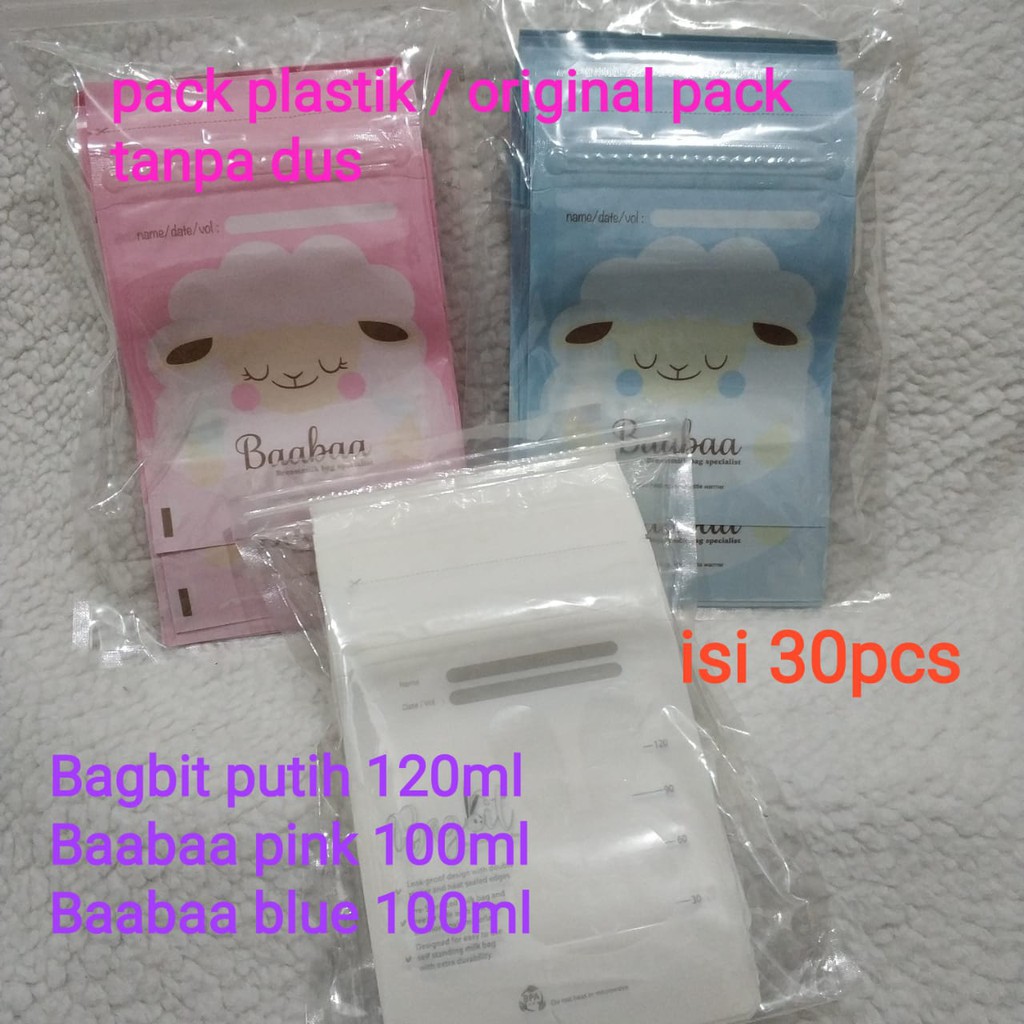 Kantong asi  baabaa 100ml bagbit 120ml isi 30