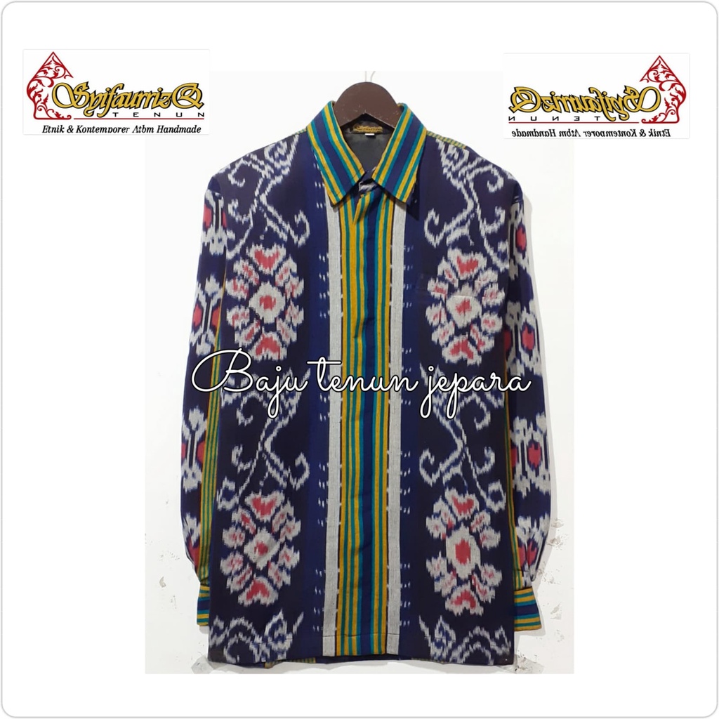 Kemeja tenun ethnic baju kantor baju kemeja kerja pria baju tenun jepara KT022