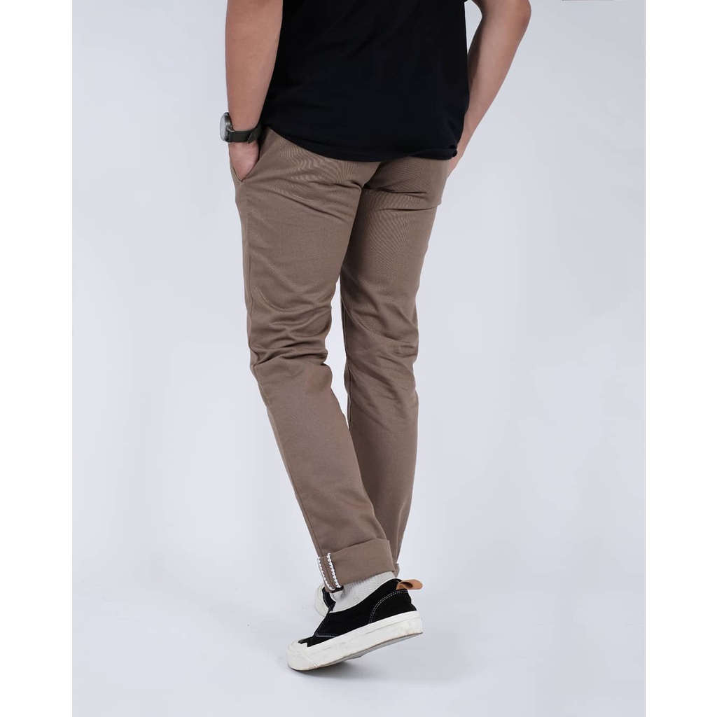 [ IMAJINER ] celana chino panjang dewasa premium slimfitting distro kantor santai hitam strech melar jumbo