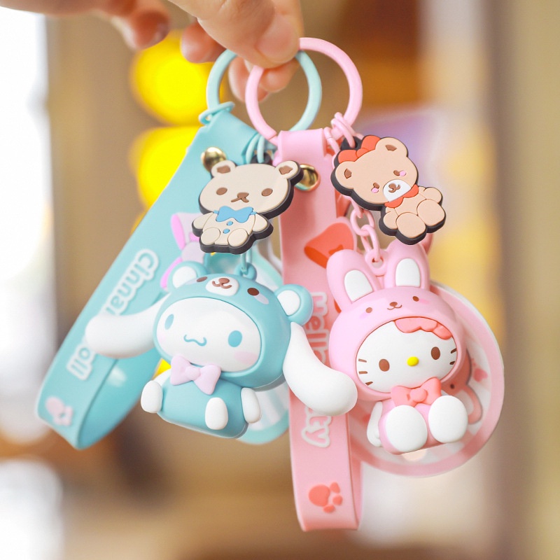 Gantungan Kunci Bentuk Kartun Cinnamon Melody Kuromi Hello Kitty Bahan Resin