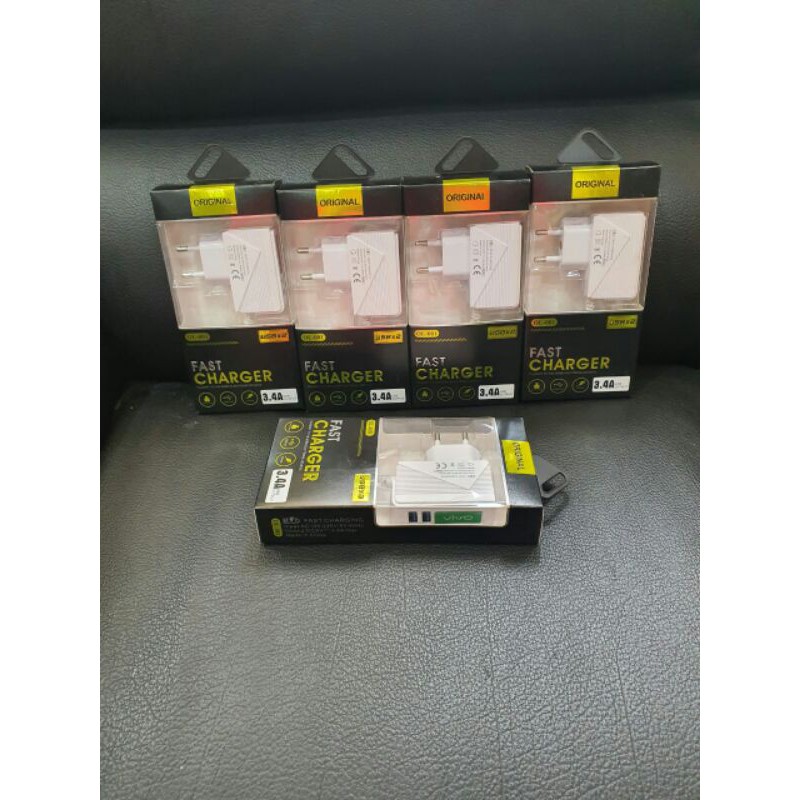 Fast Charging Charger LED 2 USB Casan SAMSUNG / VIVO / OPPO / XIAOMI  Micro Usb Android 3.4A OL-001