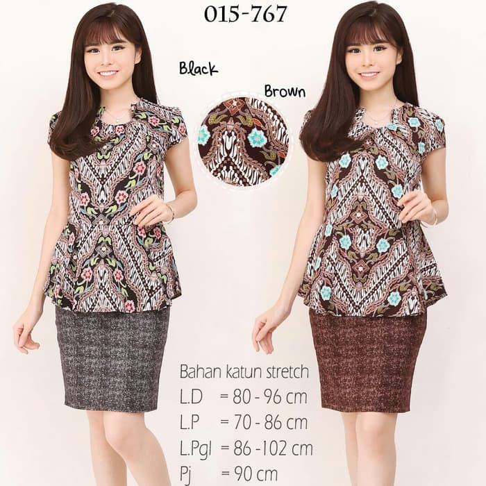 DRESS BATIK Baju batik wanita - dress batik wanita 015 767 - Hitam  IWAZAH OFFICE