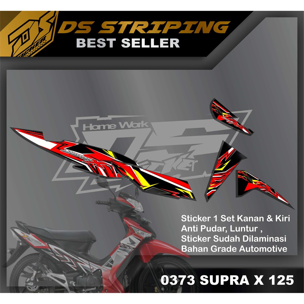 0373 stiker striping lis variasi Supra X 125 2007 - 2013