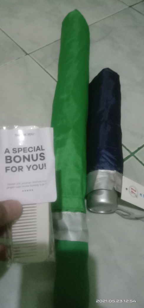 Tabasa Payung Golf Lipat Dua Polos Warna Warni Besar 2 Sablon