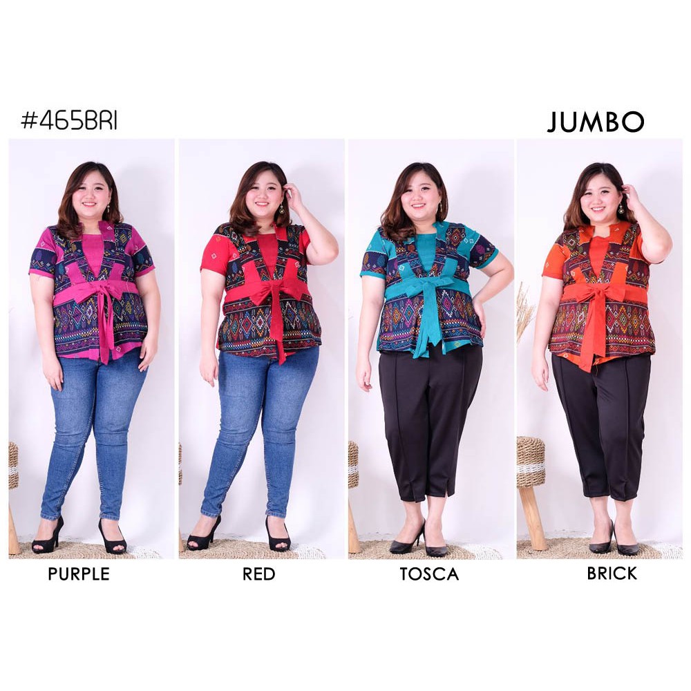 BIGCLO - (COD) LD 92-114cm Atasan Batik Wanita Jumbo 465 Vol33 Baju Batik Kerja Wanita