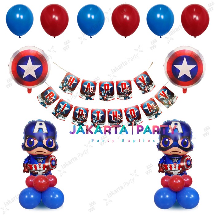 Paket Ulang Tahun Captain Amerika 01 / Paket dekorasi ultah