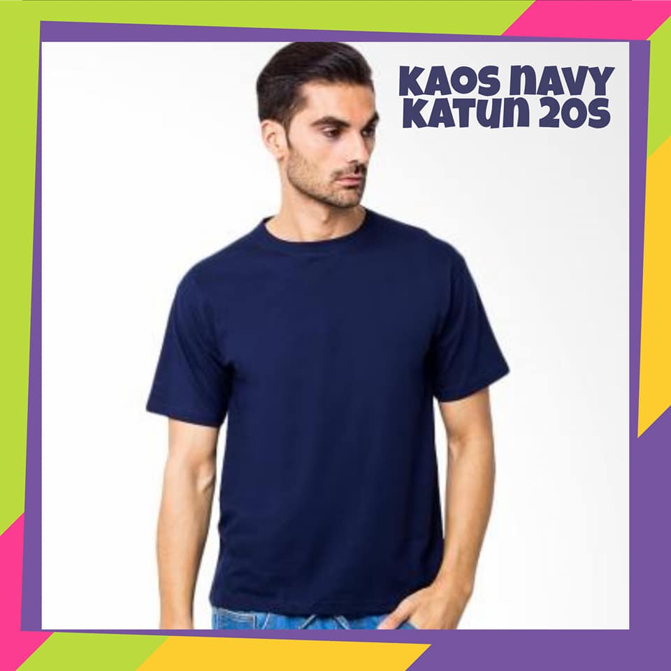 Jual Kaos Polos Lengan Pendek Navy - Oblong Navy Polos - Kaos Polos ...