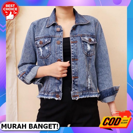 Dream Jaket Jeans Kekinian Jeket Denim Outer Levis Cewek Outwear Wanita Outerwear Jins Cewe Remaja J