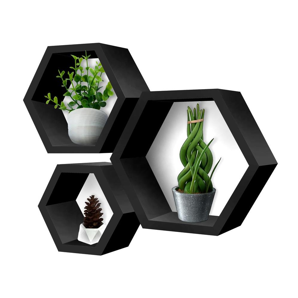 RAK HEXAGONAL SEGI ENAM MINIMALIS RAK DINDING KAYU TERLARISS...,,,,,