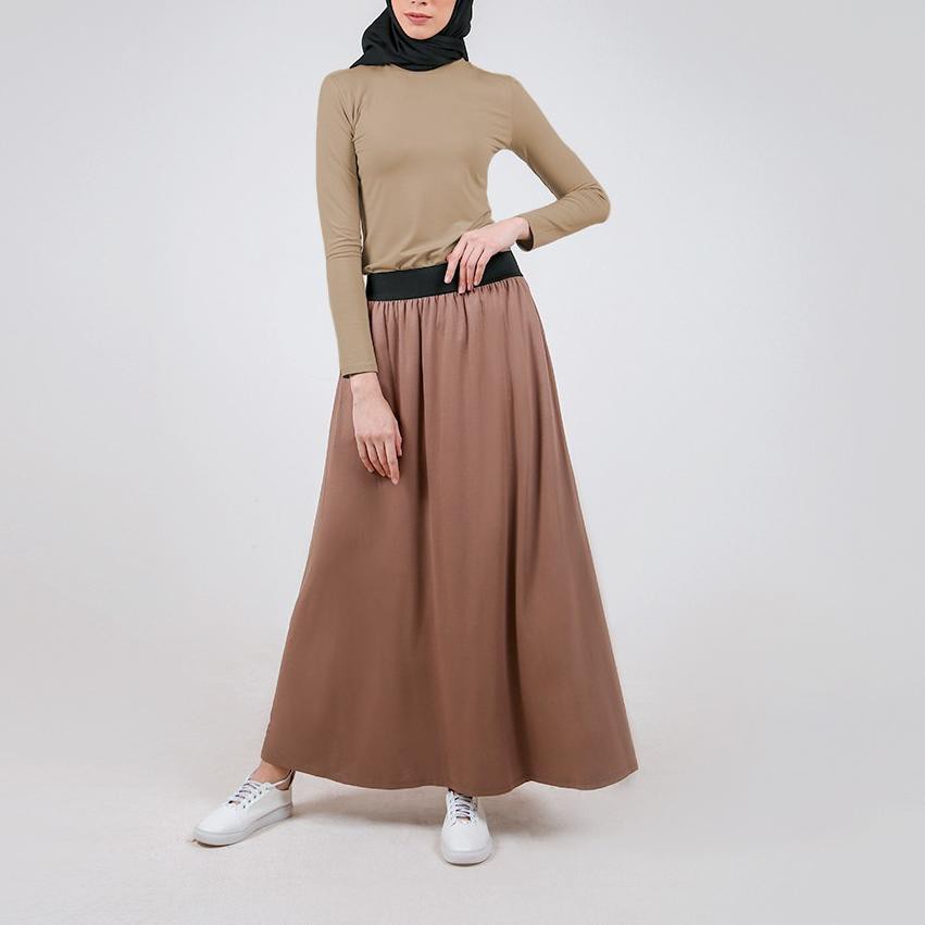 (Hot Sale 11.11) r- * Queensland Kaos Manset Lengan Panjang Wanita A04013Q Coklat .,..,.,,,,.,