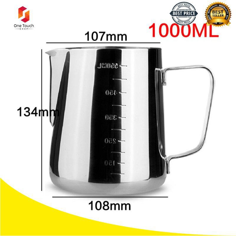 Grab Medan DROHOEY Gelas Pitcher Kopi Espresso Latte Art Stainless Steel 1000ml 600ml  ZM0078