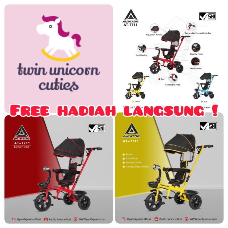 sepeda Aviator AT-7711 Headlight IC Music