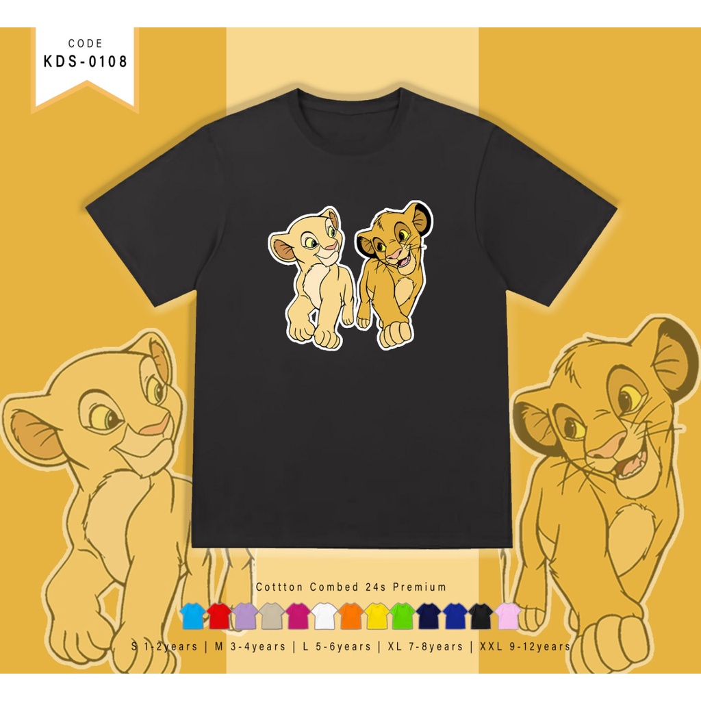 KAOS ANAK-ANAK / T-SHIRT KIDS SIMBA / BAHAM COMBED 30S / ATASAN ANAK