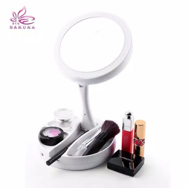 Kaca Rias LED / Cermin Rias LED / Cermin Lampu / Cermin Portable / Kaca Makeup / Cermin Make up