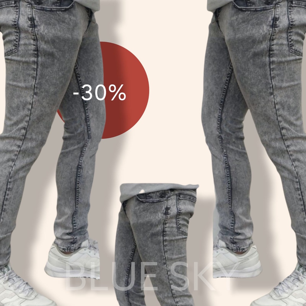 BLUE SKY STOREID/Celana Jeans Skinny Slimfit Standarslimfit Denim Pria  Black Blue Grey Sandwash Spray 27Samapi34