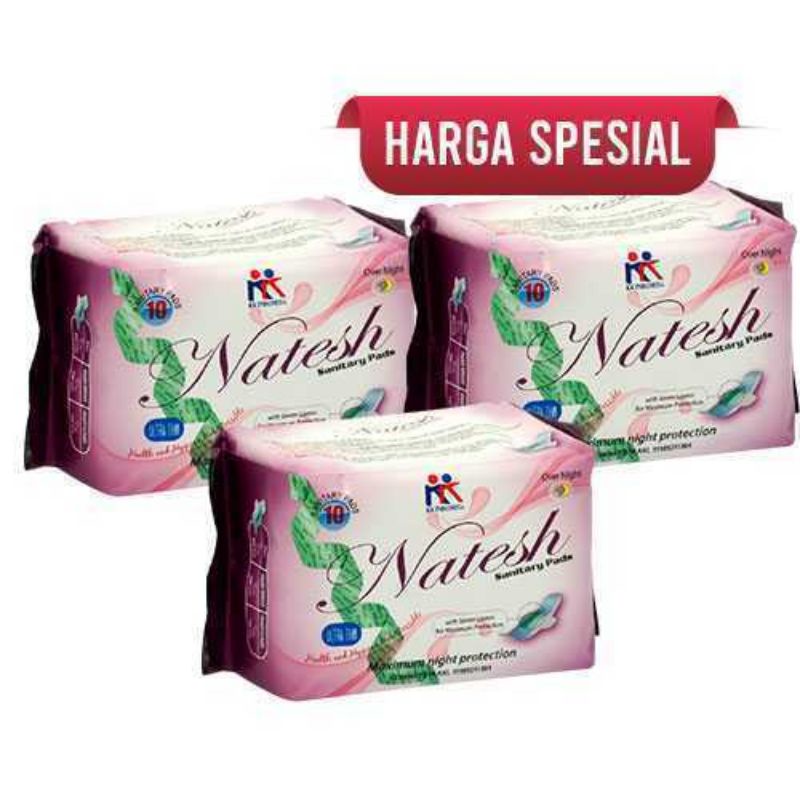 Natesh Night pembalut herbal paket hemat isi 3 pak
