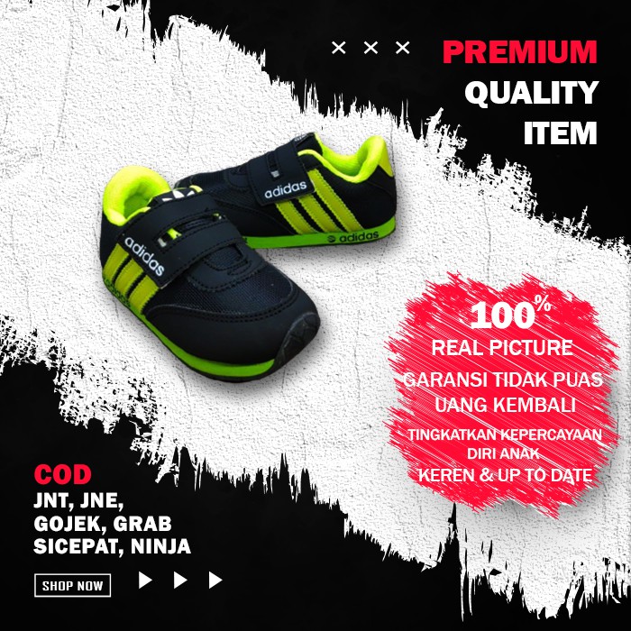 Sepatu sneakers sekolah anak laki laki cowok sepatu anak perempuan cewek 1 2 3 tahun import ADS-11