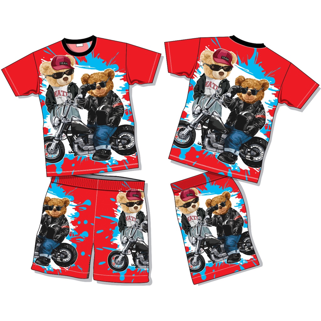 setelan anak laki laki rock&amp;roll baju anak keren full printing