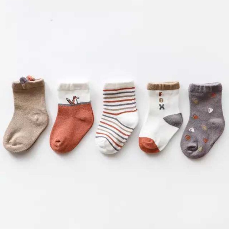 ( 6 PASANG )KAOS KAKI BAYI 0-6 BULAN MOTIF/KARAKTER  COWO/COWE (RANDOM)