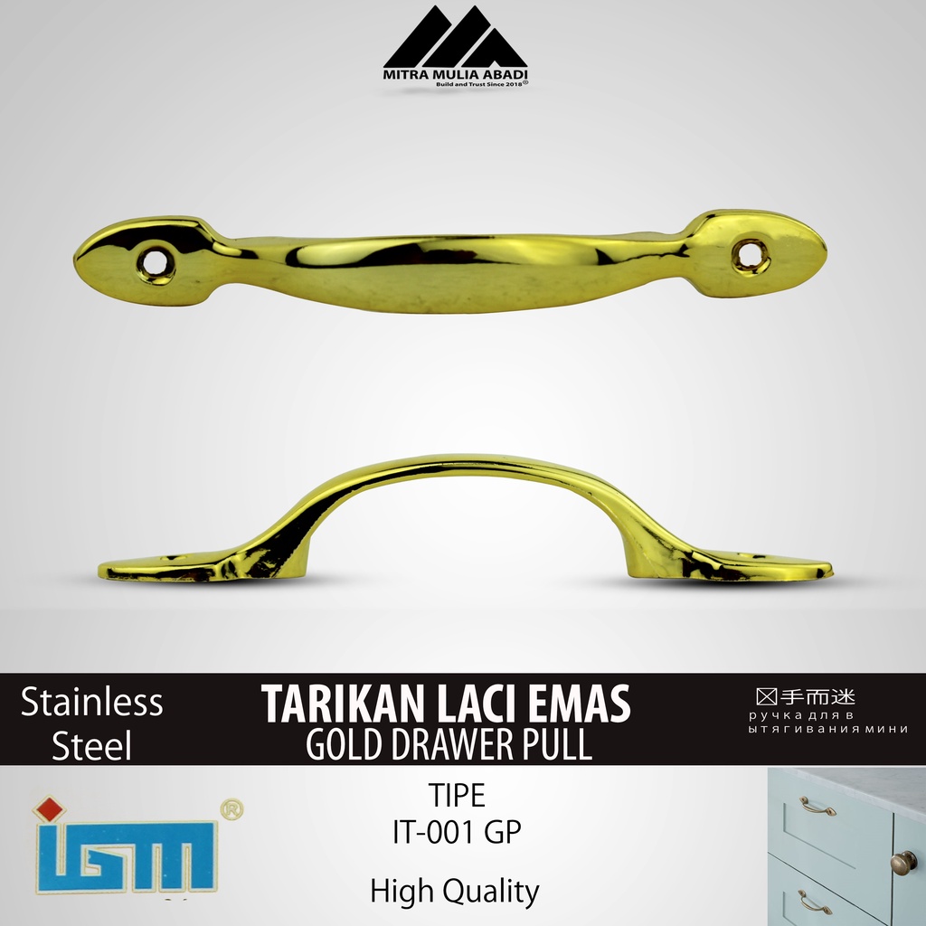 Tarikan Laci Gold 5 Inch | Drawer Pull IGM Tipe IT-001 GP