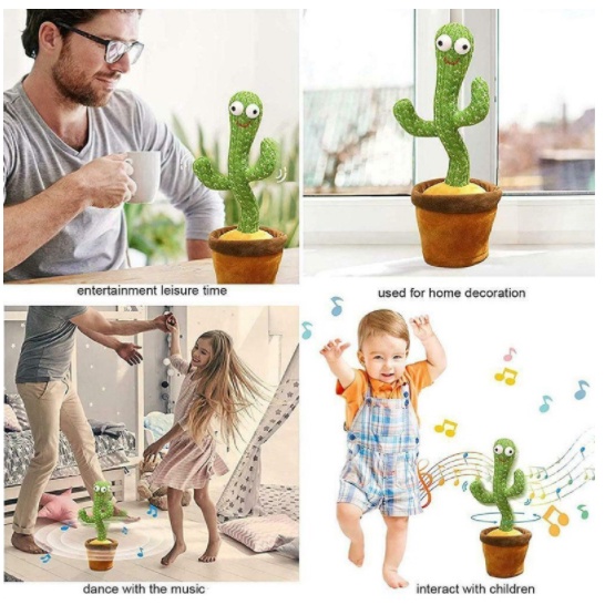 Kaktus Goyang Menari Dance Cactus Toy Boneka Pintar Kaktus Tiktok Kaktus Joget Merry Chrismast Natal