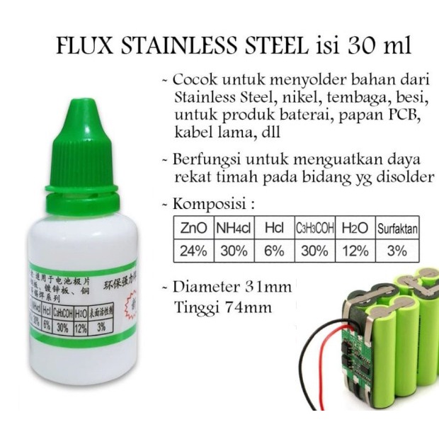 Flux Solder Stanless Nikel Besi / Perekat Solder PCB Lampu HPL Terbaik