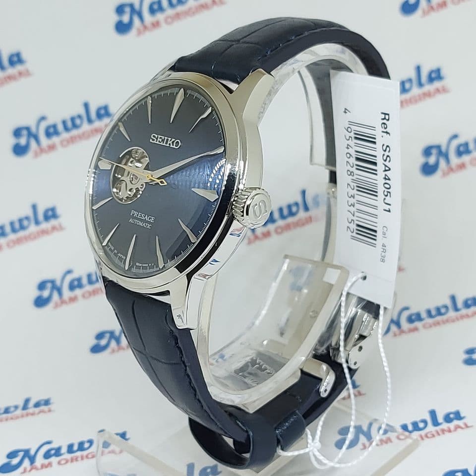 Seiko Presage SSA405J1 Cocktail Automatic Blue Moon - Jam Tangan Pria SSA405 Open Heart