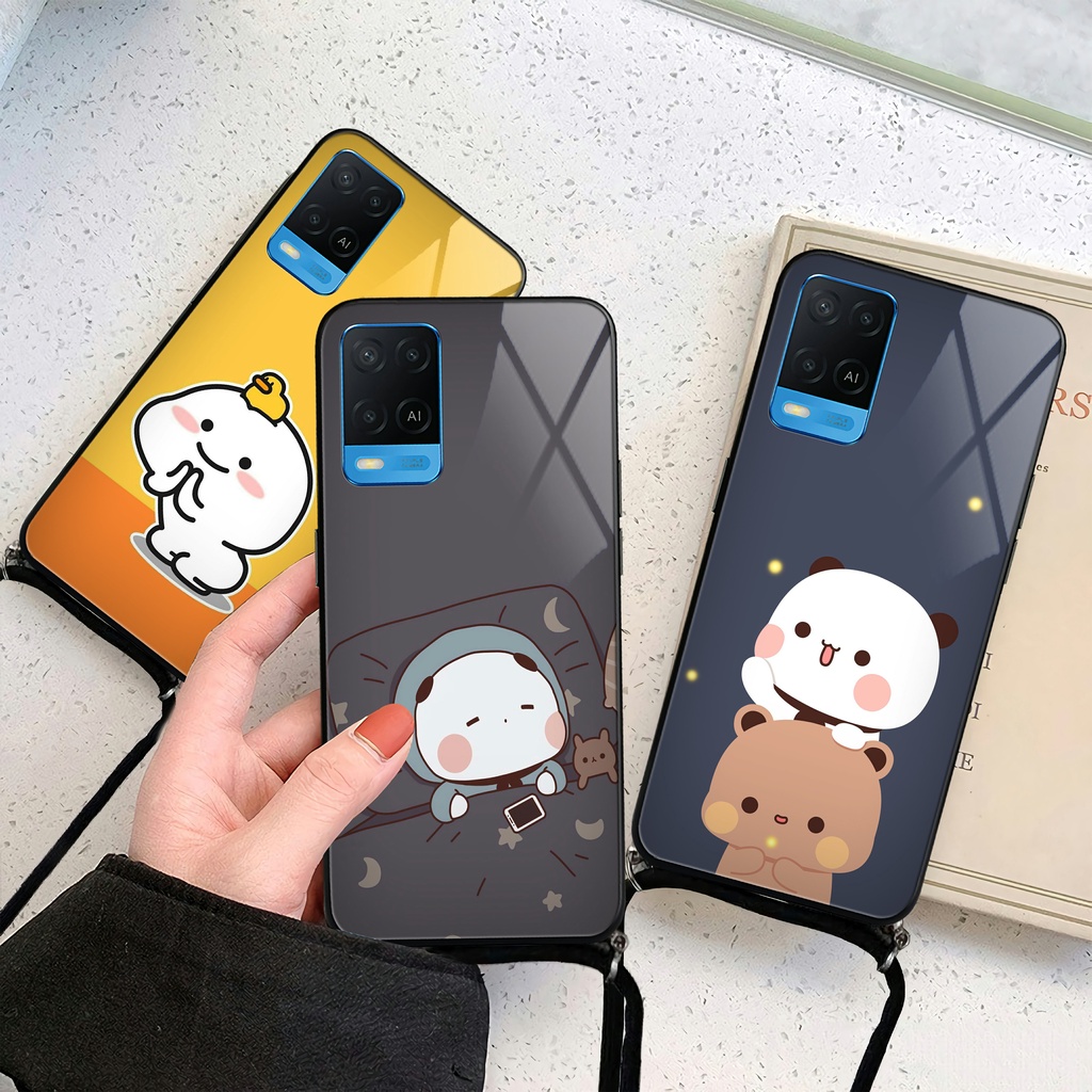KS202 SOFTCASE KACA + TALI OPPO A54 A16 RENO 6 4G 5G RENO 5 5F 4 4F A74 A95 A12 A5 2020 A53 A15