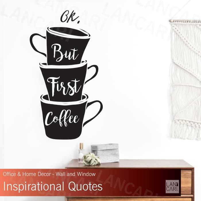 But First Coffee Sticker Decal dinding Cutting Quotes Cafe