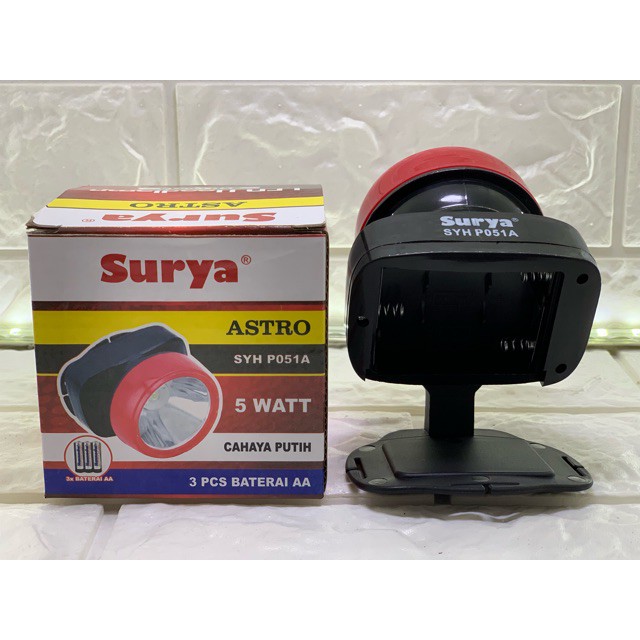 SENTER KEPALA BATERAI 5watt SURYA ASTRO SYH P051A