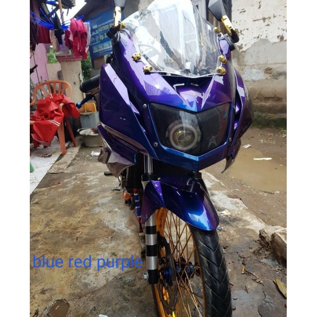 blue red purple 100ml cat bunglon 3 warna