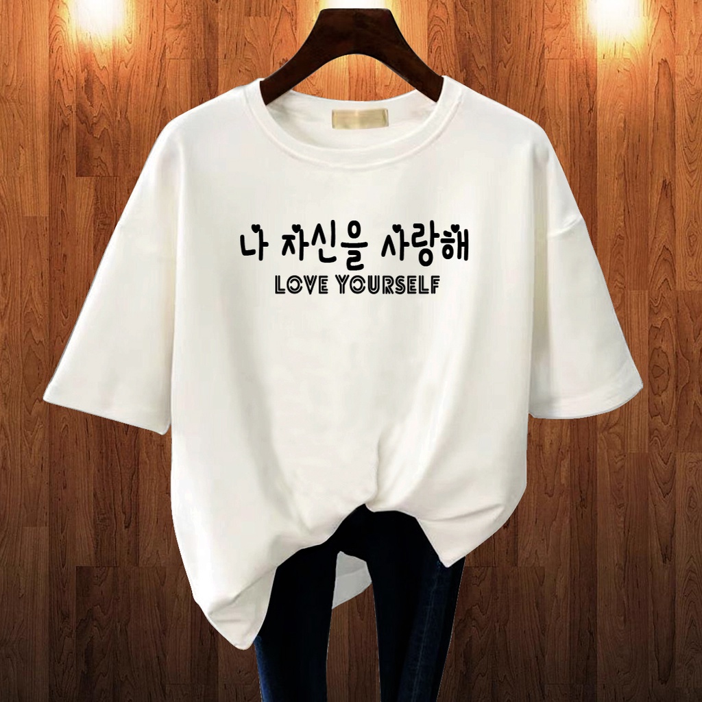 CALVIERO SHOP - BAJU KAOS ATASAN WANITA PRINT LOVE YOURSELF PRINT