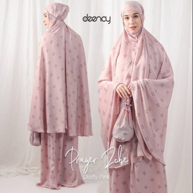 Mukena Deenay monogram dusty pink