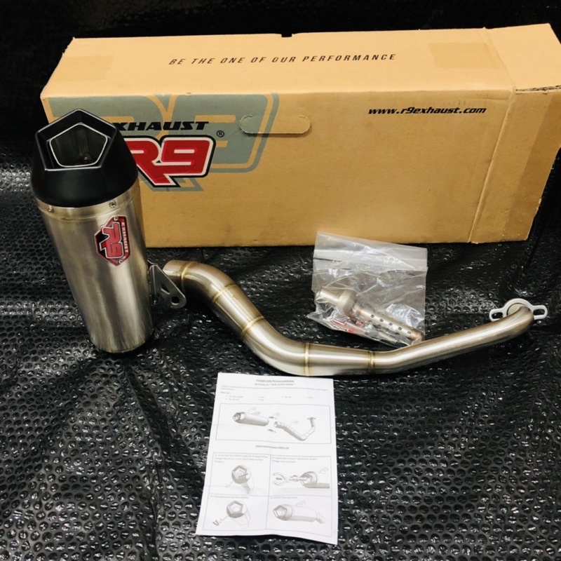 (CUCI GUDANG)KNALPOT R9 NEW ALPHA CBR 150NEW R15v3 NMAX OLD AEROX NMAX NEW