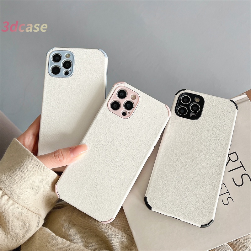 Casing Samsung A32 A52 A72 A12 A20S A02S A50 A10S J7 Prime A51 A10 A125 A30 A50S A30S A20 M40S M10 M10S A205 M02S A025 F02S A305 M12 F12 A15 A15S A54 A7 A5S A12 A9 A5 A53 A33 2020 Plain Color Lamb Skin Leather Soft Case