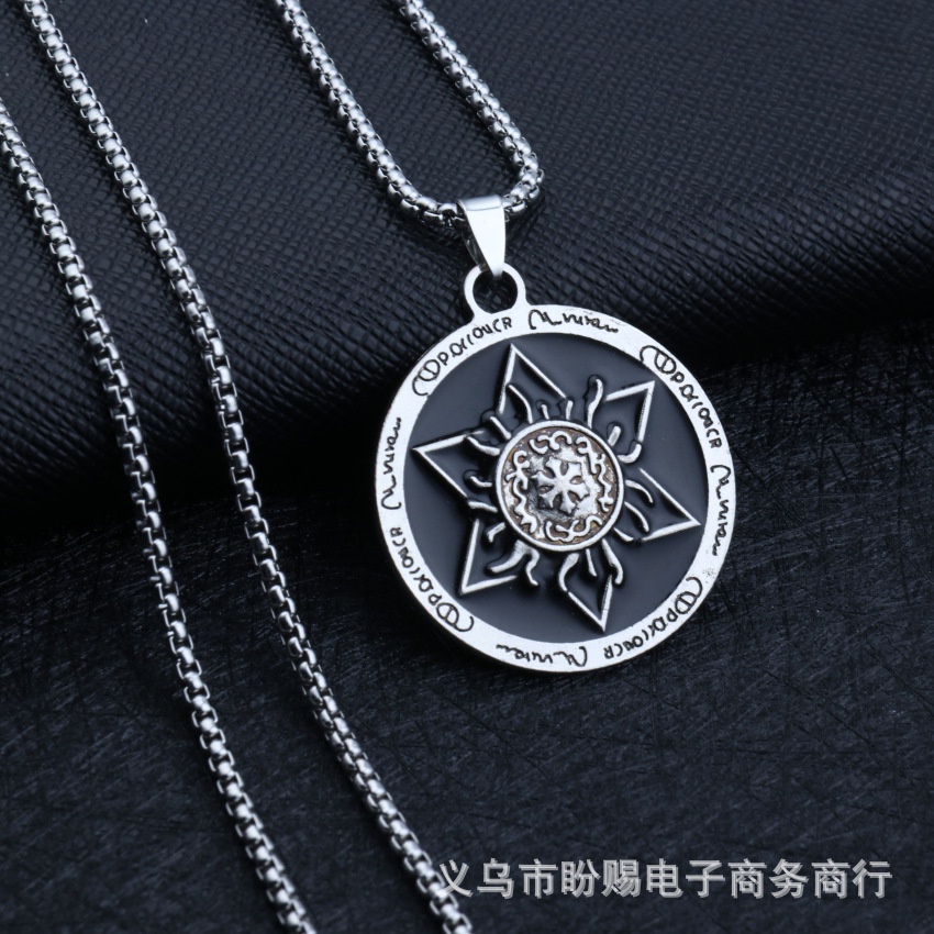 Titanium Steel Hip-hop Personality Necklace Pendant Hipster Pendant Accessories Sweater Chain 2