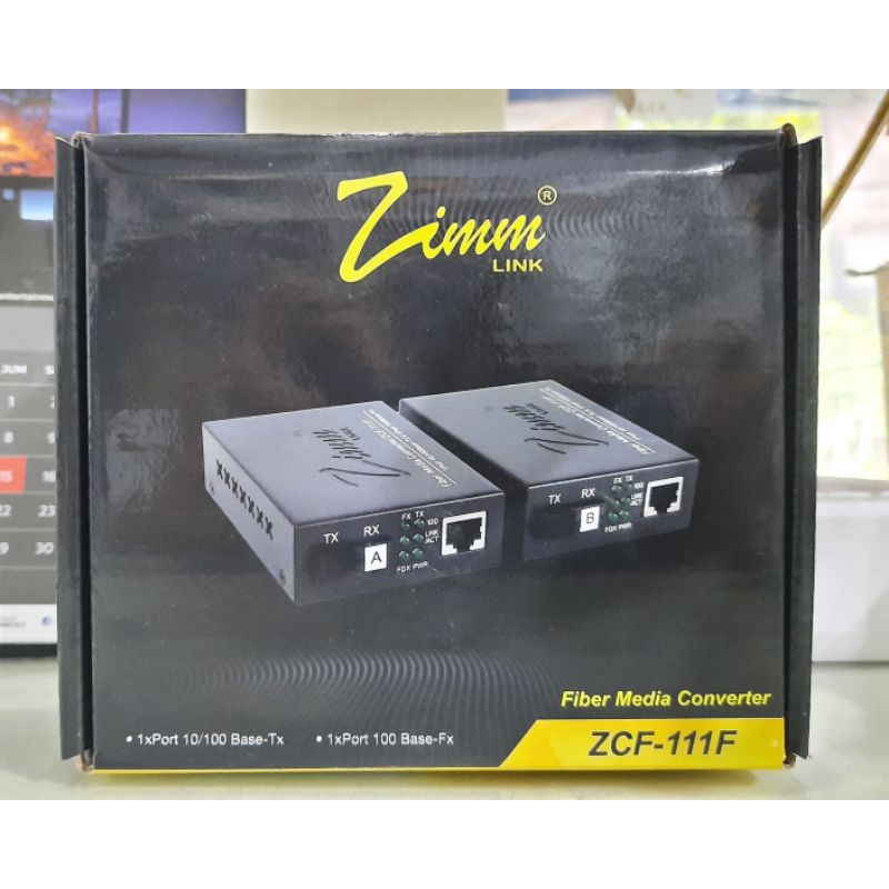 10/100Mbps A+B MEDIA CONVERTER SINGLE ZIMM LINK ZCF-111F